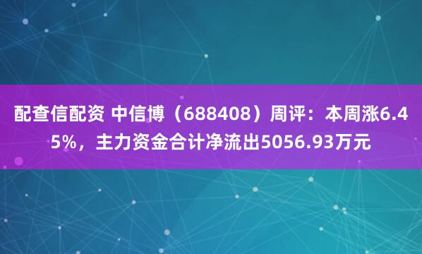配查信配资 中信博（688408）周评：本周涨6.45%，主力资金合计净流出5056.93万元